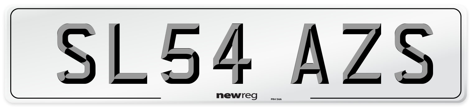 SL54 AZS Number Plate from New Reg